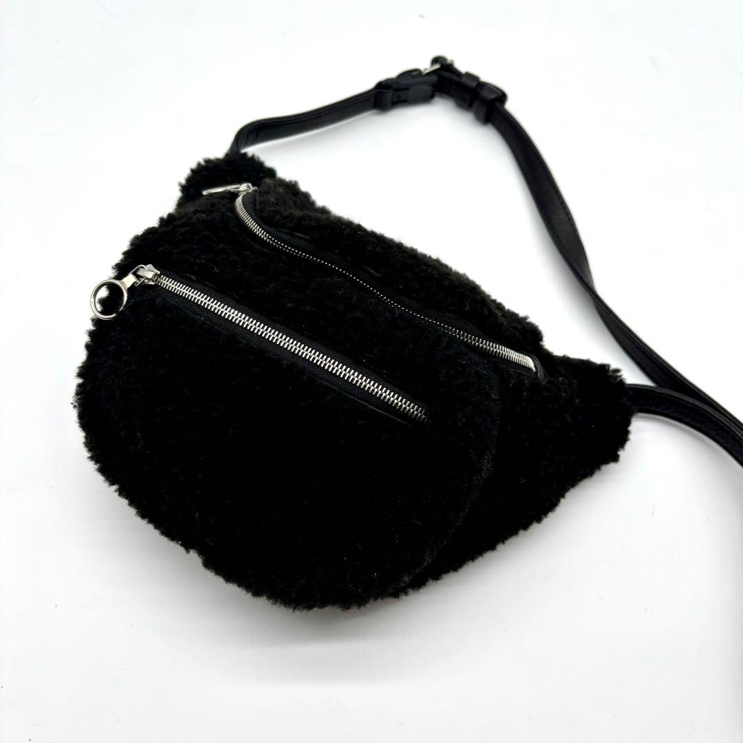 極美品✨ AETA ディアスキン ムートン ウエスト バッグ ブラック