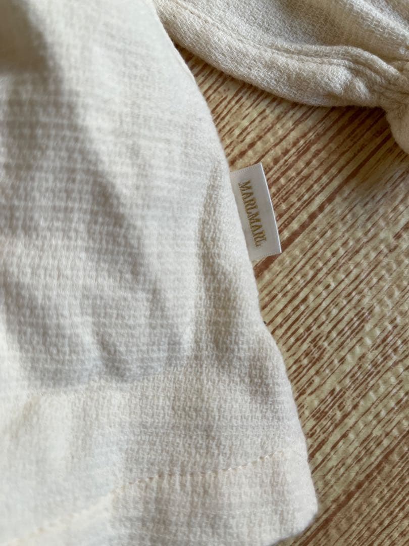 マールマール ナイトウェア オフホワイトストライプ パジャマセット70〜80cm