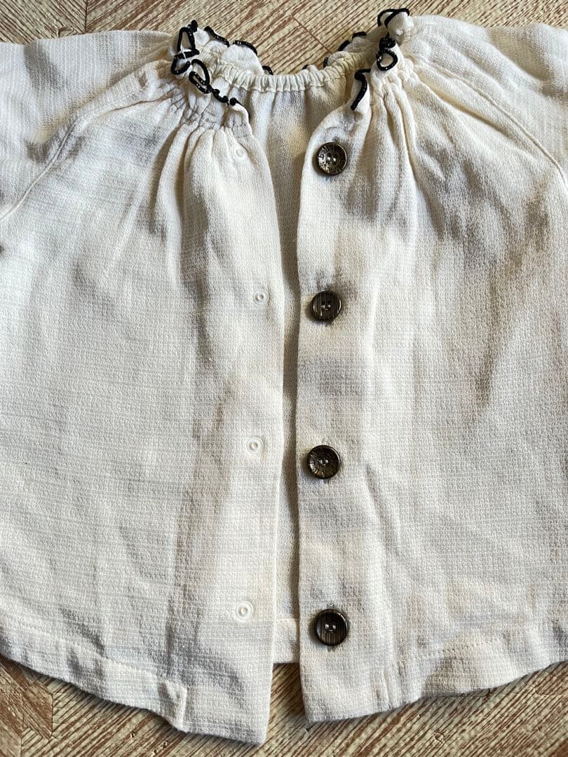 マールマール ナイトウェア オフホワイトストライプ パジャマセット70〜80cm