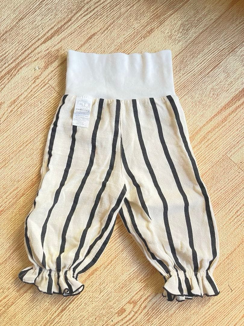 マールマール ナイトウェア オフホワイトストライプ パジャマセット70〜80cm