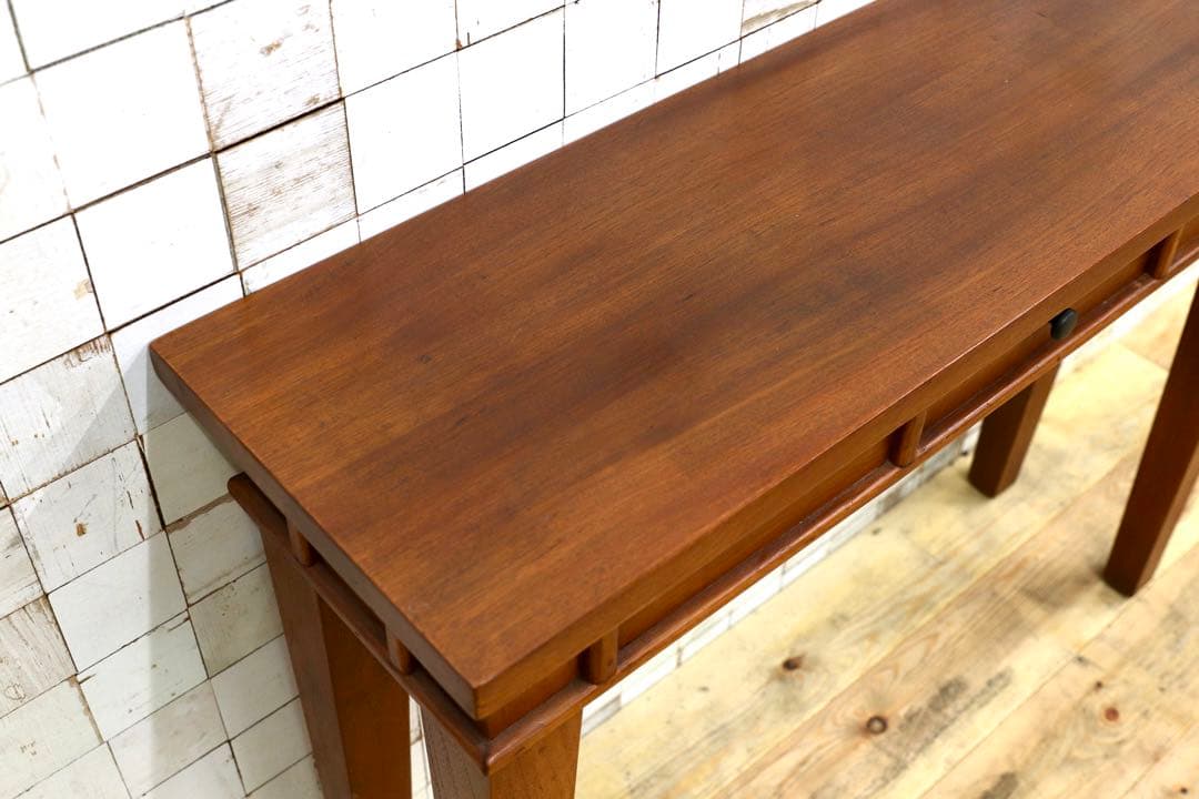 GMIK392○アジアン コンソールテーブル 飾り台 無垢 木製 花台 アンテ