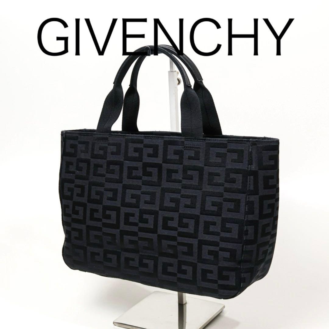 H5127-16◾️ジバンシー　総柄　Gロゴ　キャンバスハンドバッグ