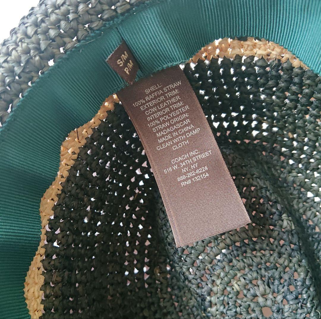 新品 コーチ ストローハット