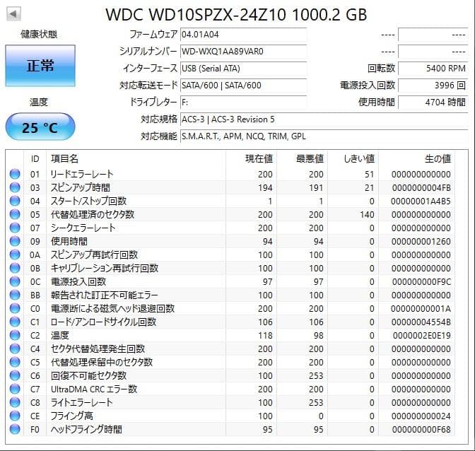 ✨4個セット✨HDD 1000GB✨大容量1TB✨2.5インチ✨07-03