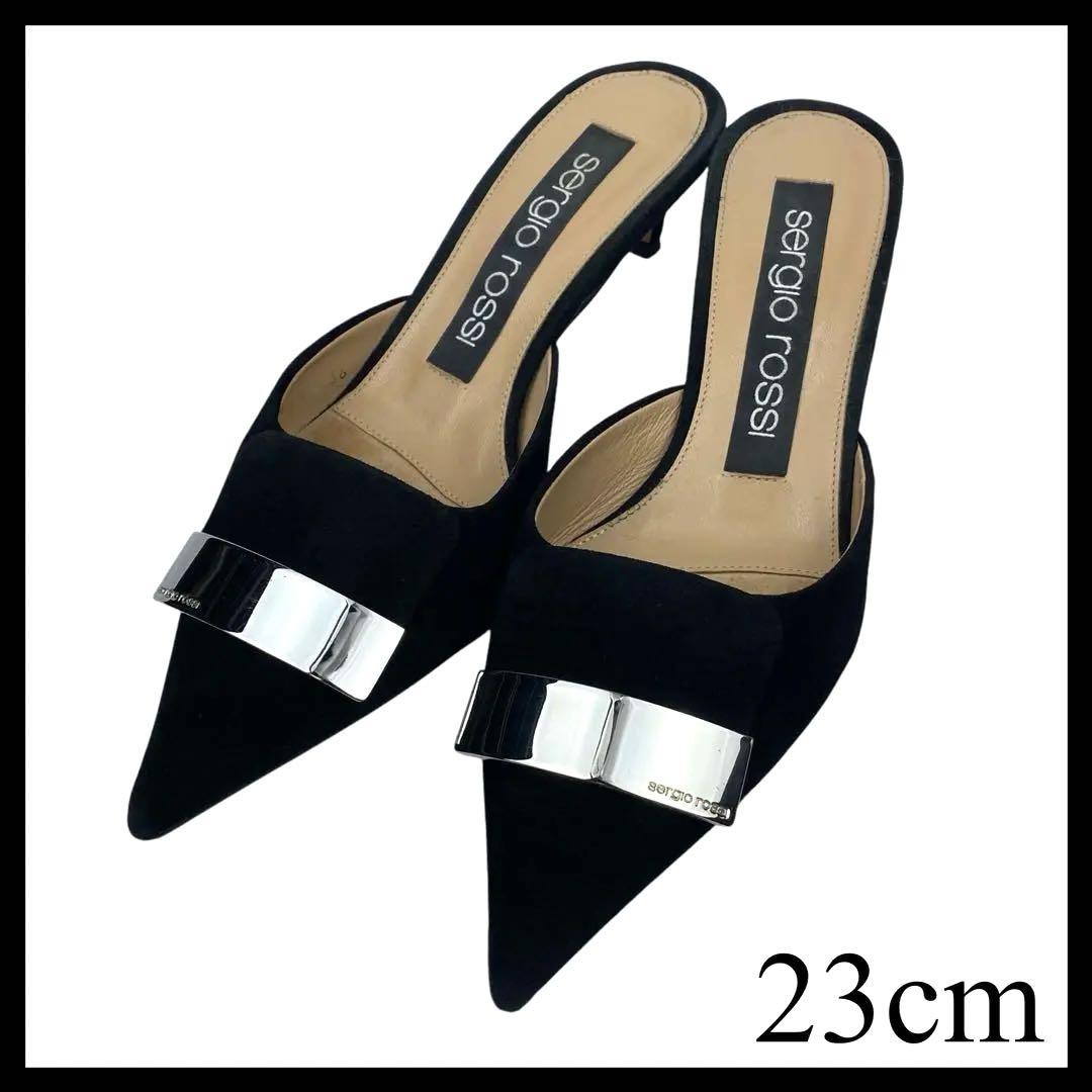 sergio rossi セルジオロッシ　sr1 ミュールサンダル　黒　23cm