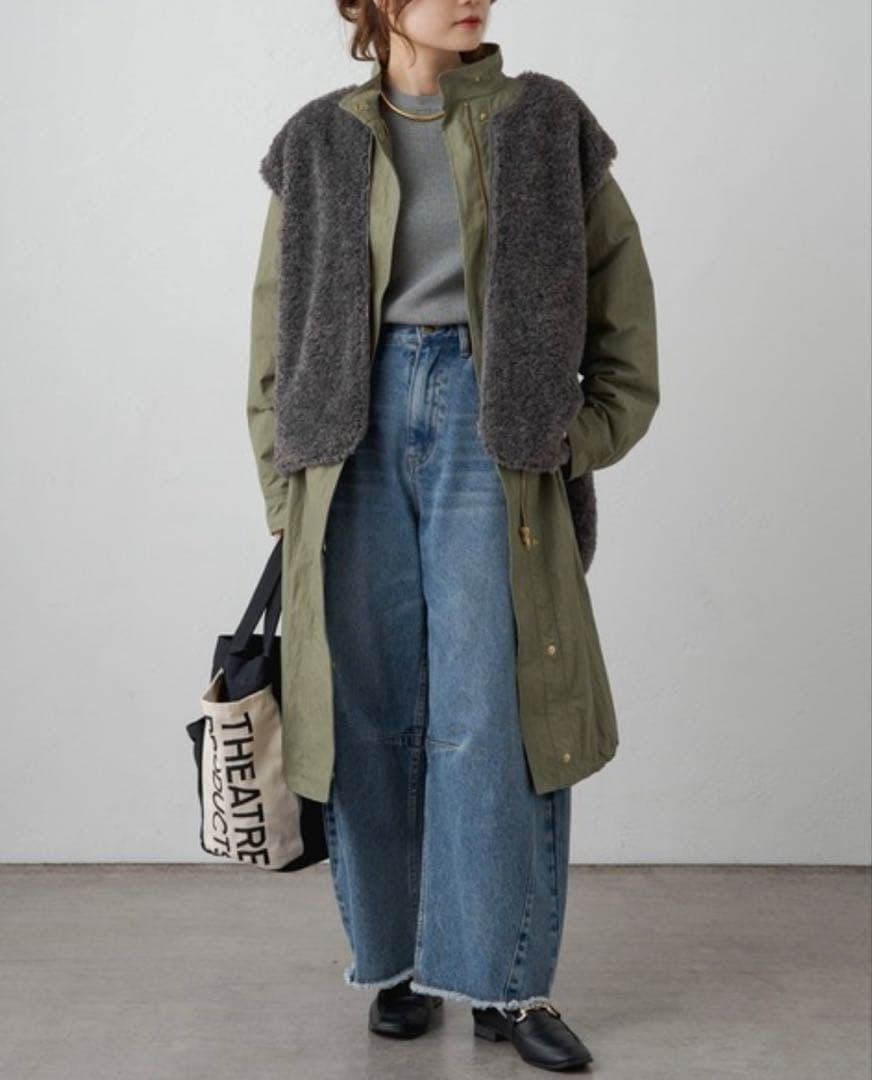 PUAL CE CIN ボアライナー付きマルチウェイモッズコート（新品）