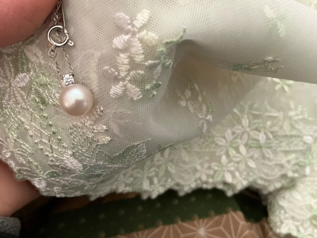 プラチナ850チェーン真珠ネックレス