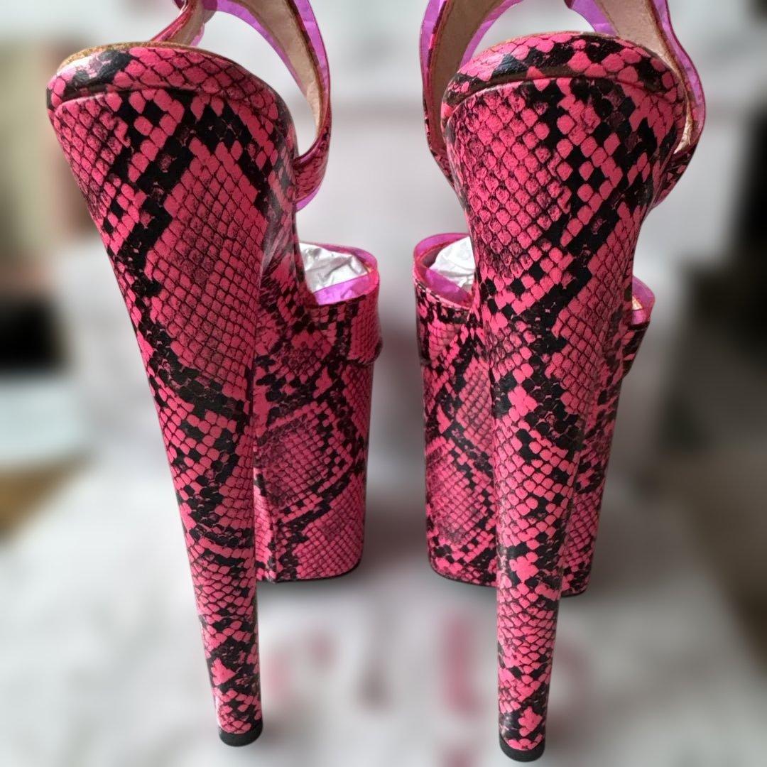 専用　ヘラヒール　ピンク ヘビ柄 、ベージュ、スノーレオパード