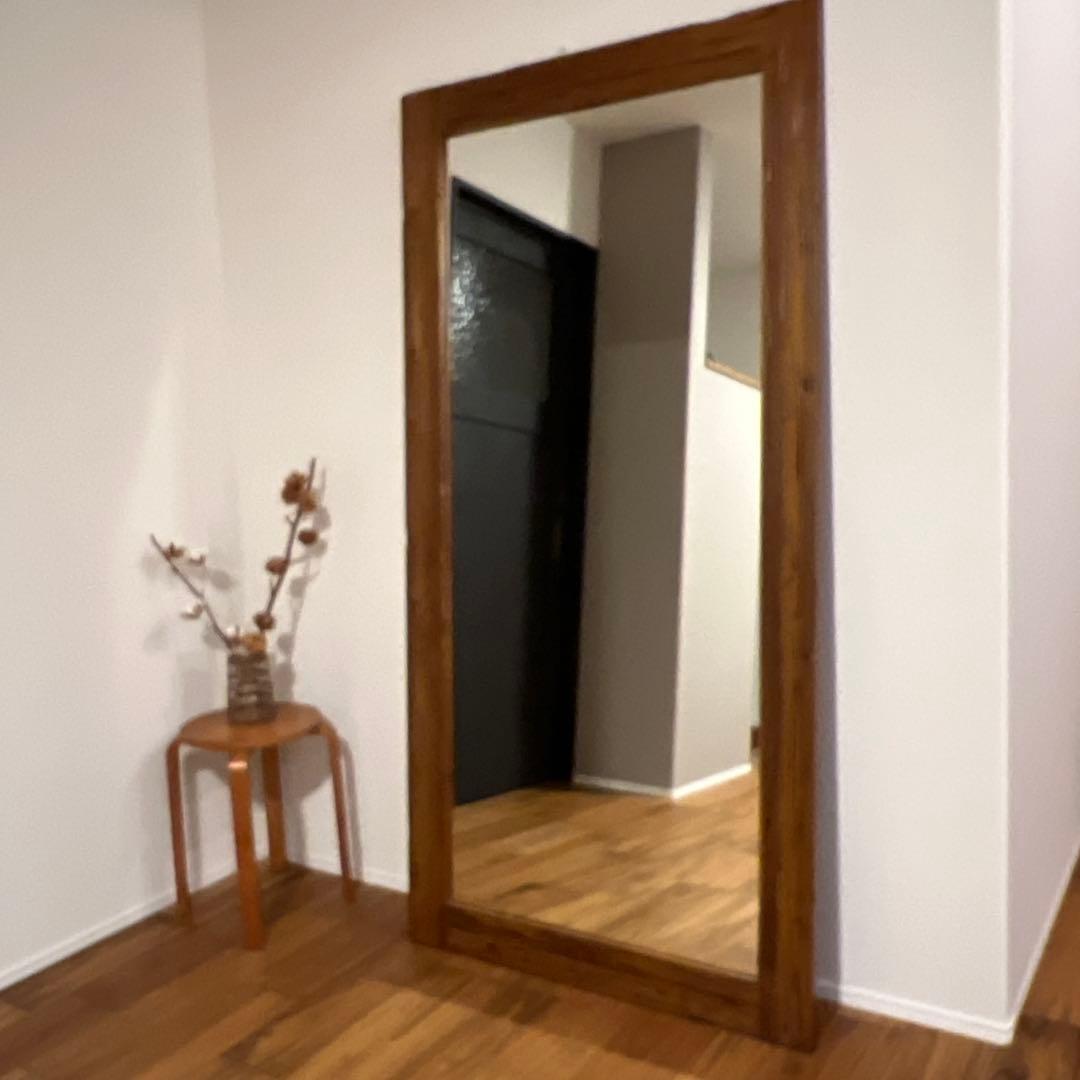 チーク無垢木ミラー