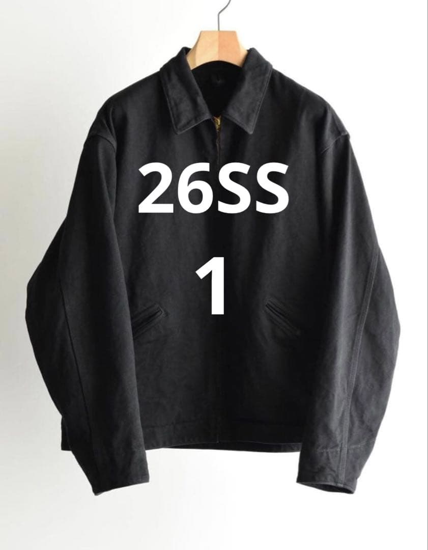 26SS comoli コモリ ブラックデニム ジップショートジャケット　1