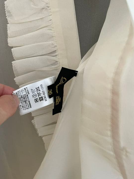 ドゥロワー　シアーシルクフリル　ブラウス　36 美品 入学式/卒業式　セレモニー