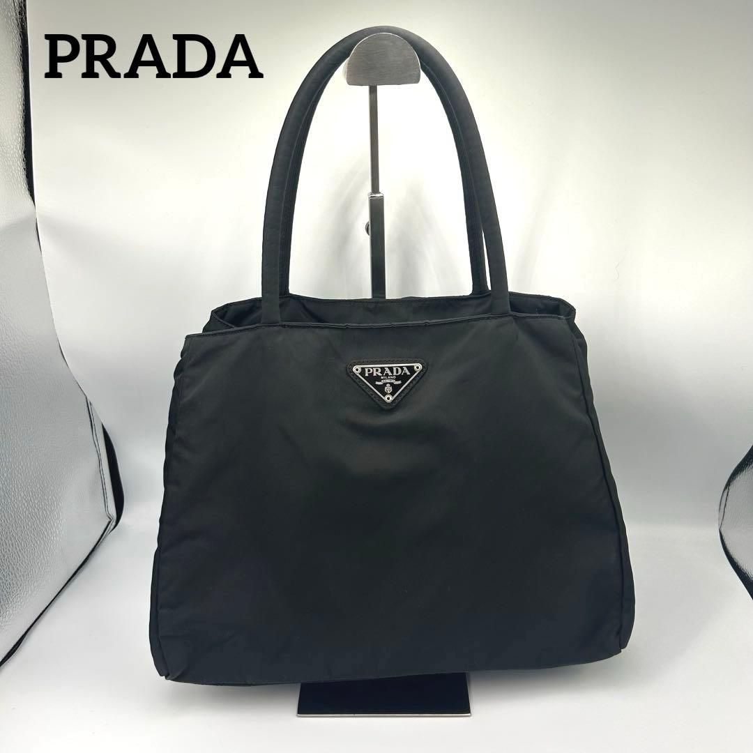 人気❣️PRADA プラダ ナイロン ハンドバッグ 三角ロゴ テスート　ブラック