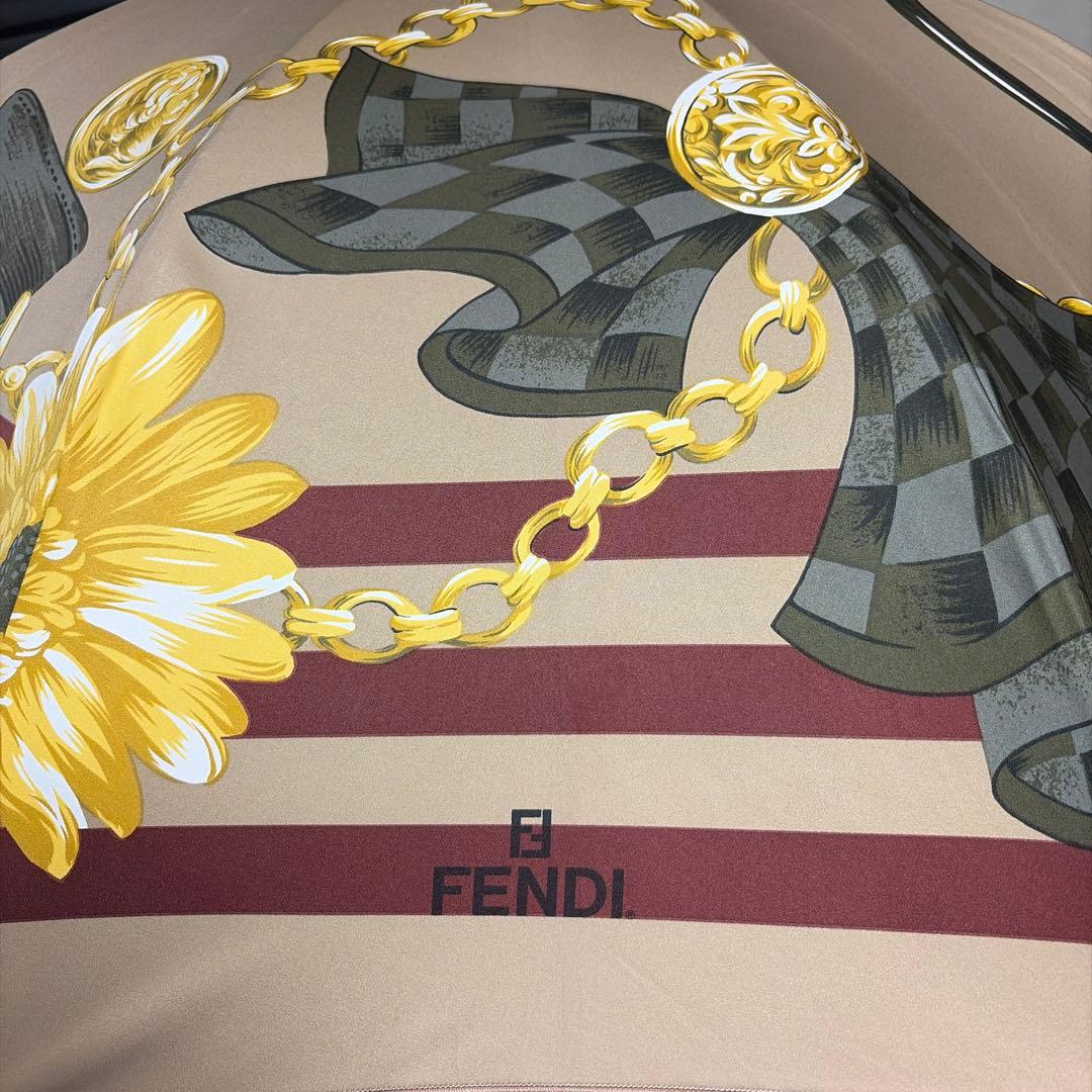 えびちゃん FENDI フェンディ ゴールド 長傘 アンブレラ スカーフ柄