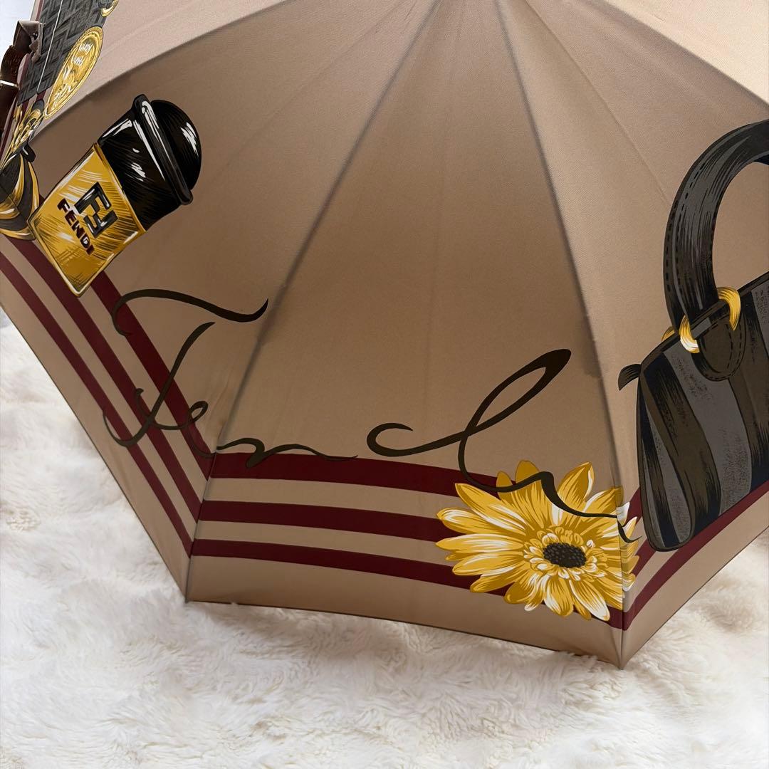 えびちゃん FENDI フェンディ ゴールド 長傘 アンブレラ スカーフ柄