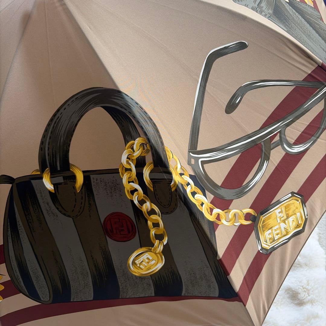 えびちゃん FENDI フェンディ ゴールド 長傘 アンブレラ スカーフ柄