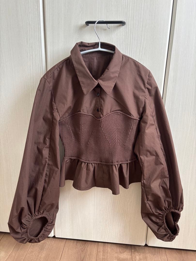 トップス willfully knit bustier docking peplum BL