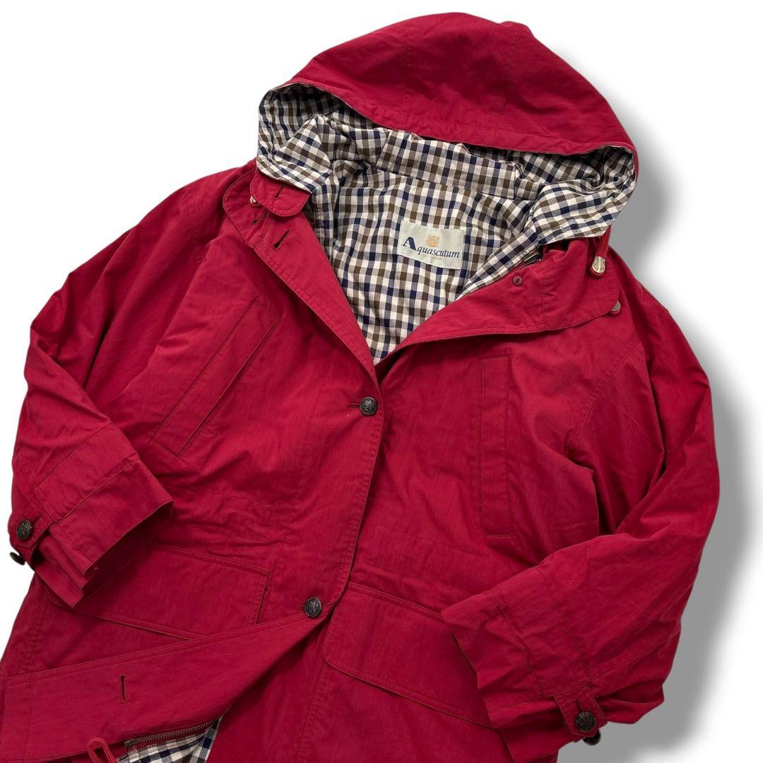 美品】アクアスキュータム　ダウン　ライナー　ハウスチェック　モッズコート　XL
