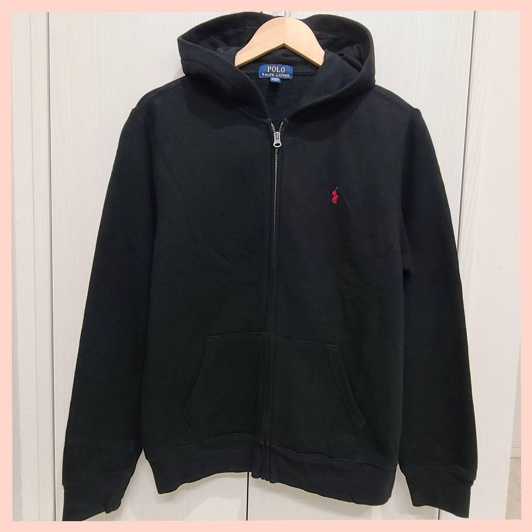 POLO RALPH LAUREN　ジップアップ　パーカー　黒　レディース　XL