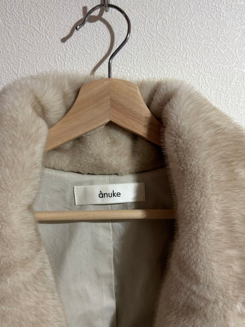 anuke Eco Minkfur Jaket アイボリー 36