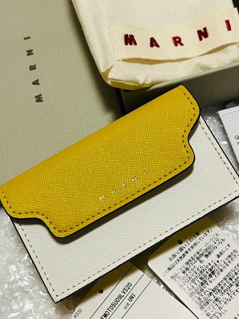 美品 MARNI マルニ カードケース バイカラー イエロー 名刺入れ