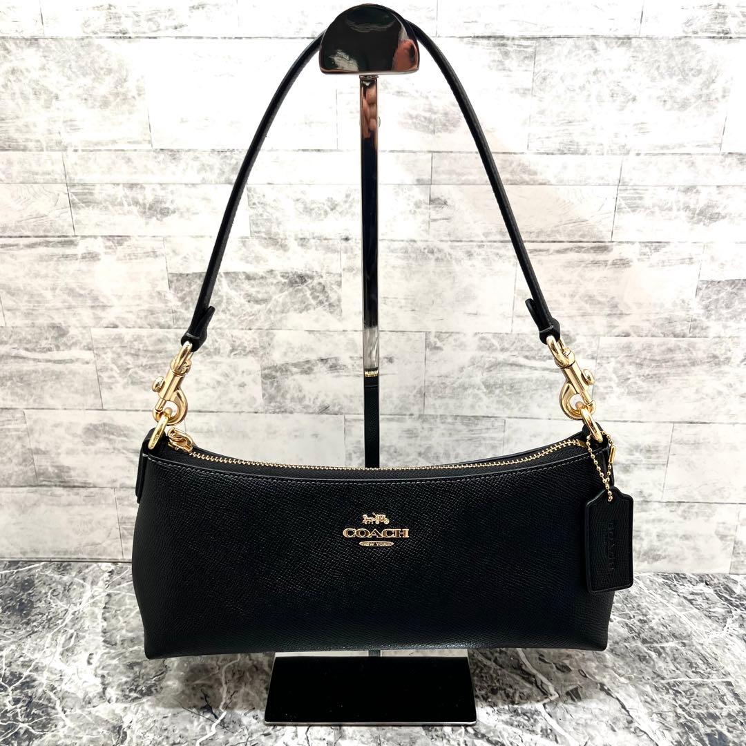 極美品✨ コーチ シャーロット アクセサリーポーチ 2way ブラック レザー