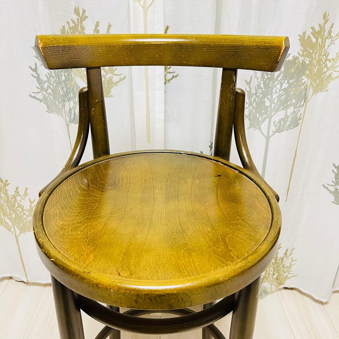 【秋田木工】　ベントウッドチェアー　曲木　ハイチェア