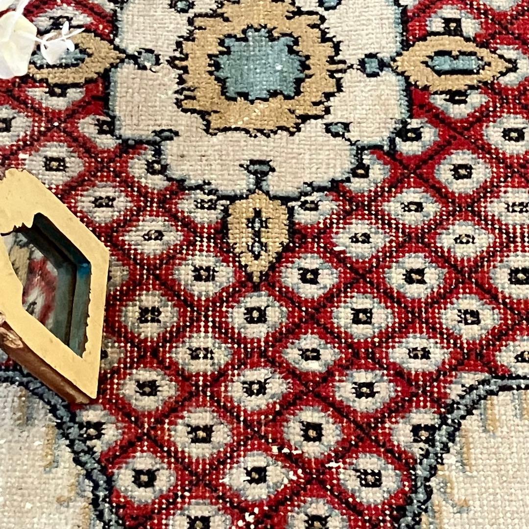 クラシカル柄✳︎117×209✳︎ 華やかレッド　ブラウン　トルコヴィンテージラグ