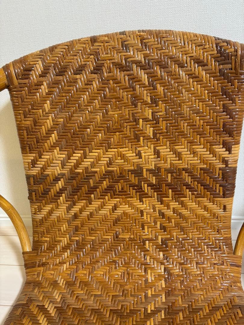 ラタン　丸座椅子　2台セット　アジア　レトロ