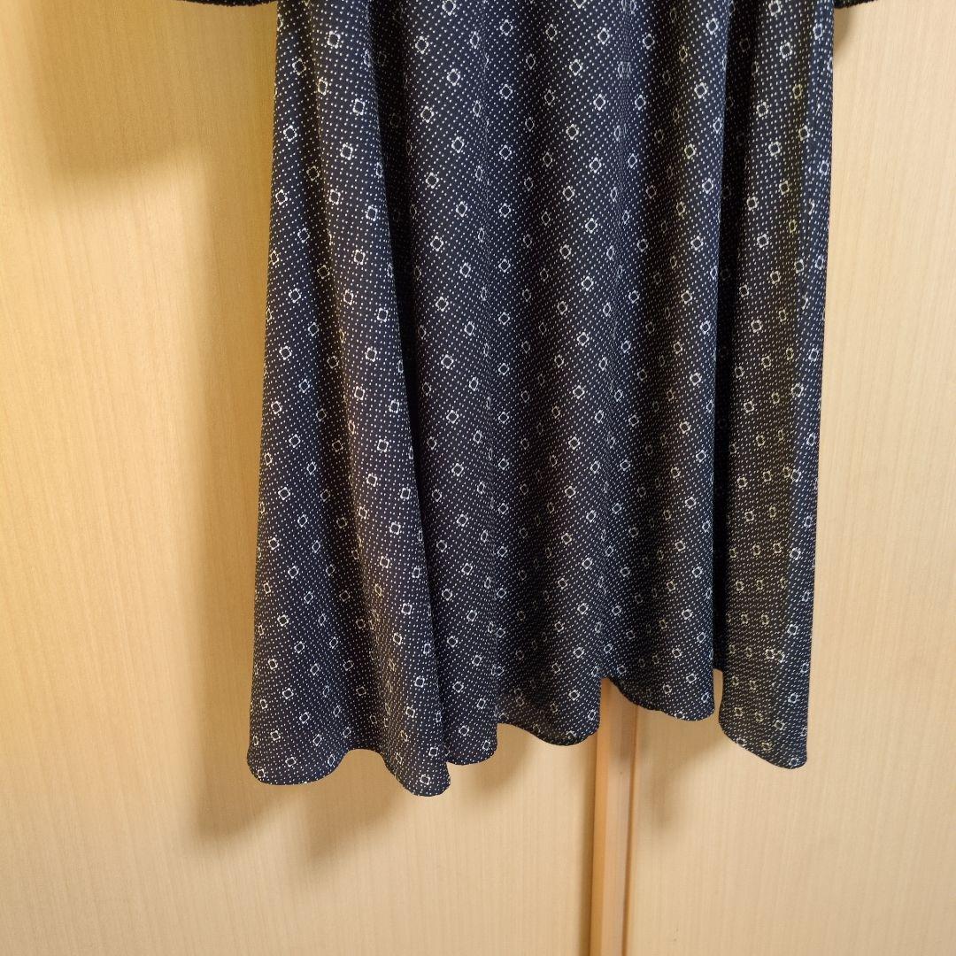 リフレクト ダイヤモンドパターン 長袖ワンピース