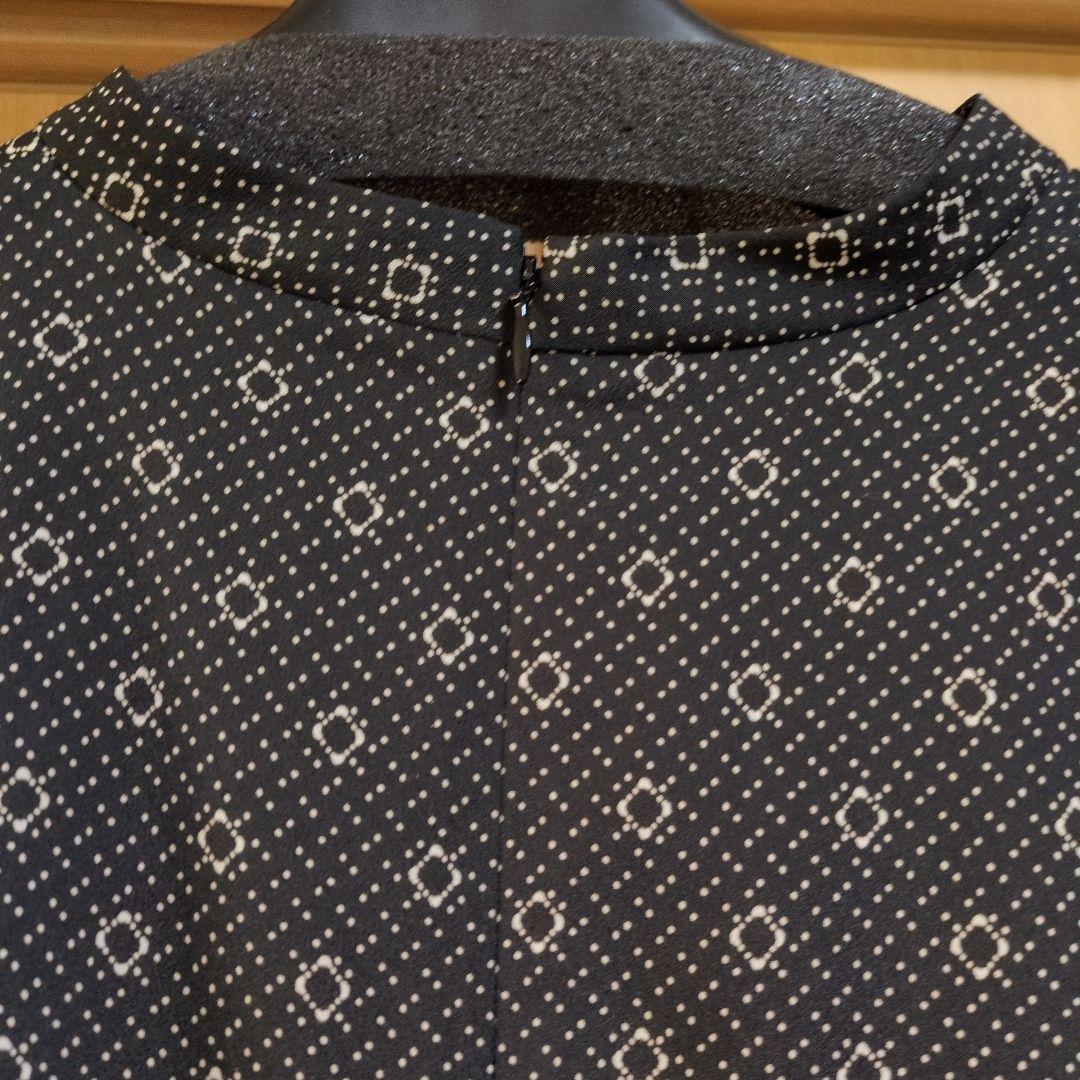 リフレクト ダイヤモンドパターン 長袖ワンピース