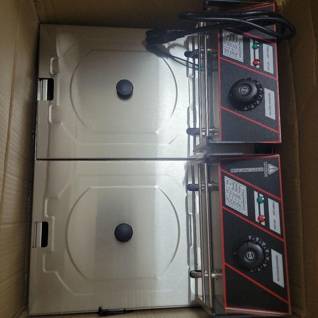 電気フライヤー 2層式 100v変換プラグ１個付き【送料込】