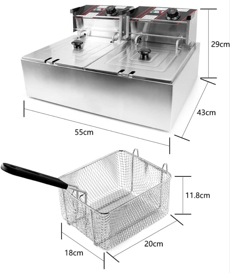 電気フライヤー 2層式 100v変換プラグ１個付き【送料込】