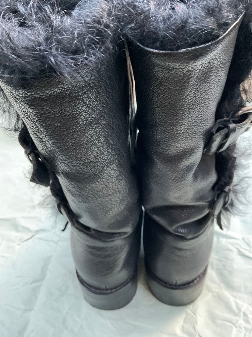 SARTORE サルトル　エンジニアブーツ　ムートンファー　36 黒　23cm