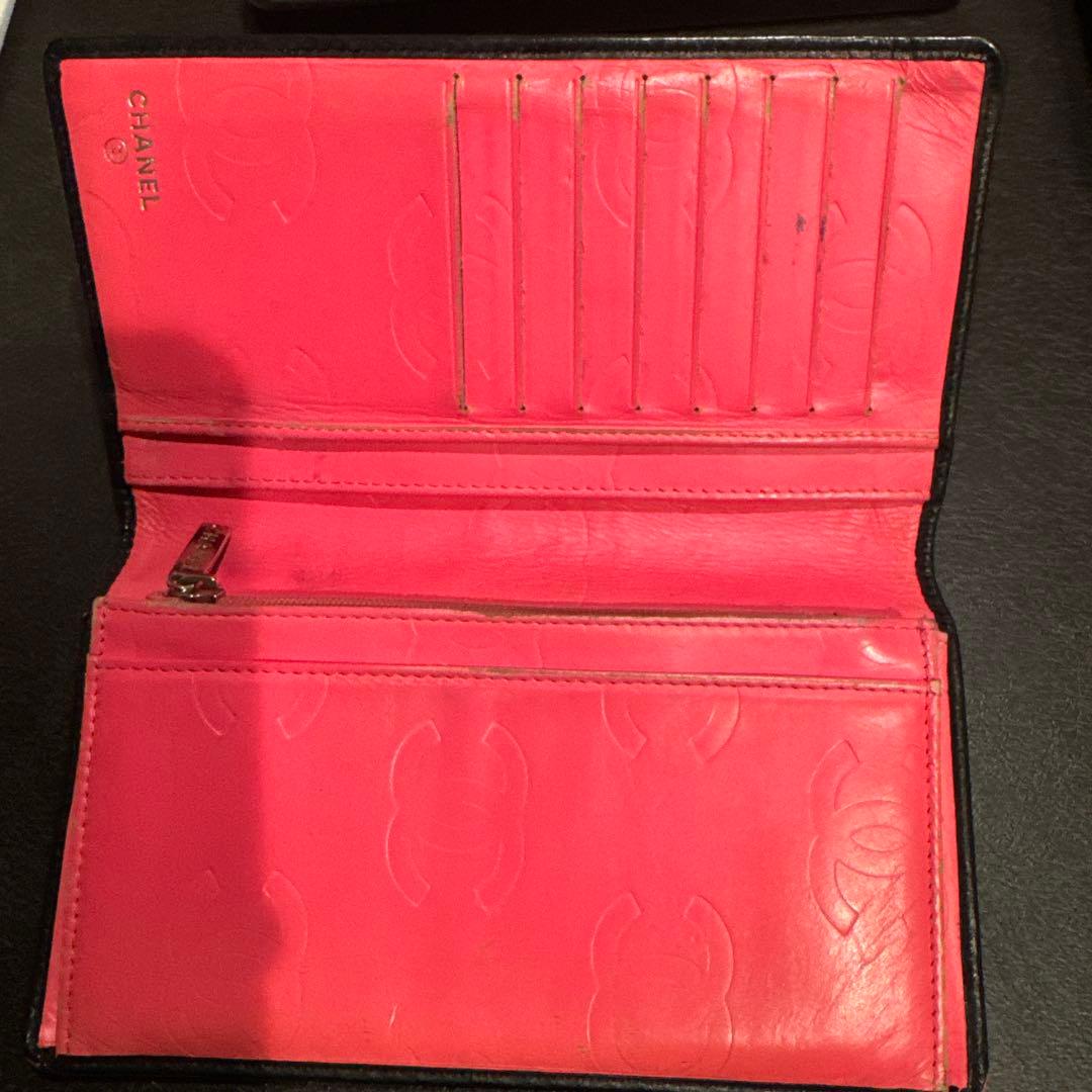 CHANEL シャネル 長財布 カンボン ラムスキン ブラック　ココマーク