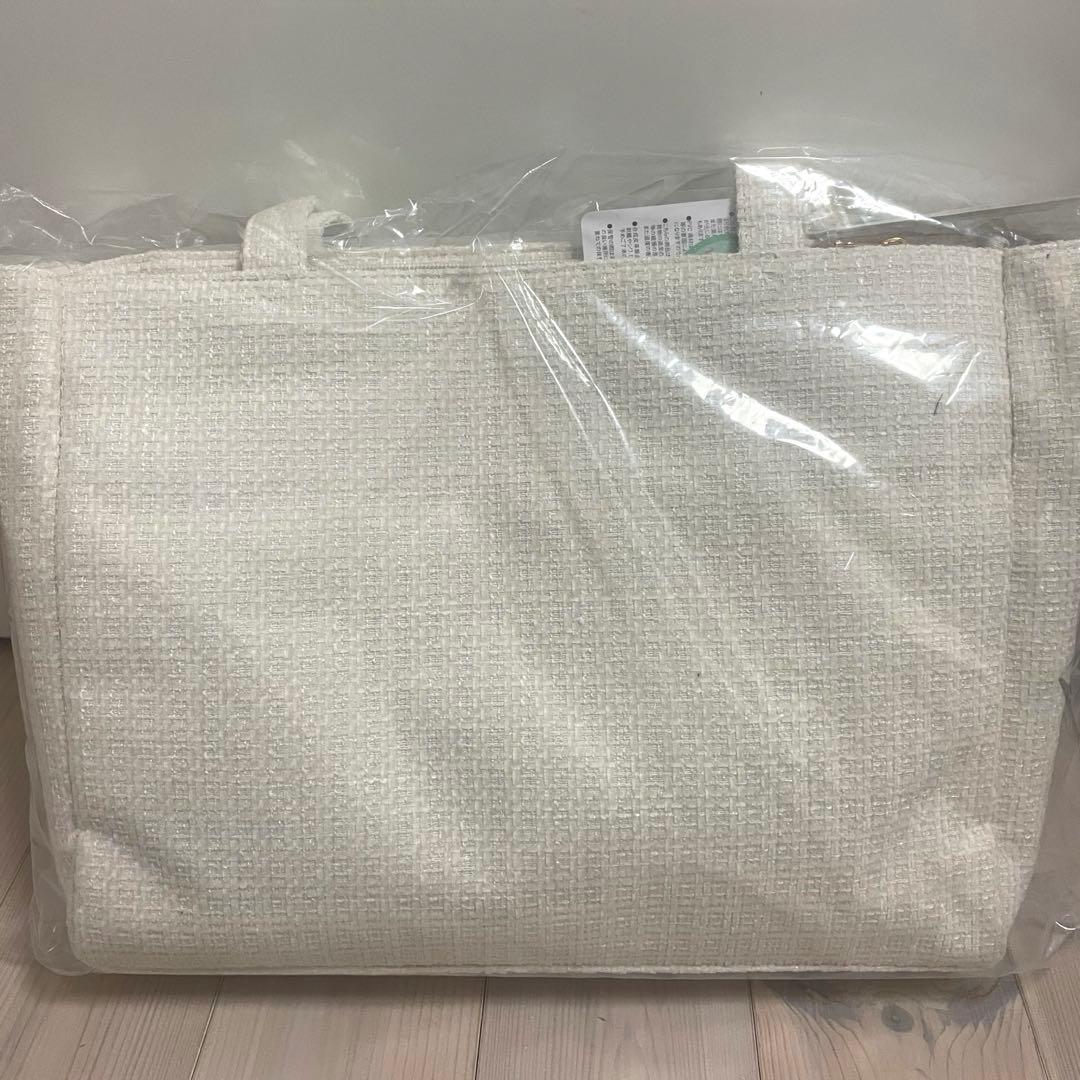 WEGO ツイードレースアップ痛バッグ S オフホワイト