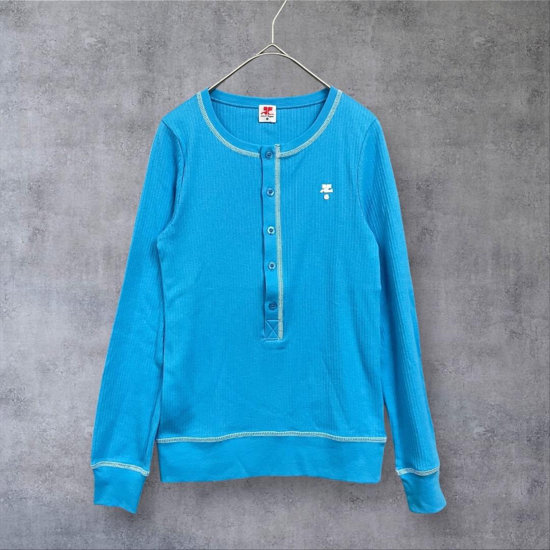 新品タグ付き レア courrèges21 ヘンリーネック リブ コットン 38