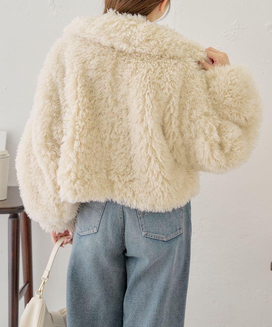 新品タグ付 完売品 チコ Chico プードルコート アイボリー ファーコート