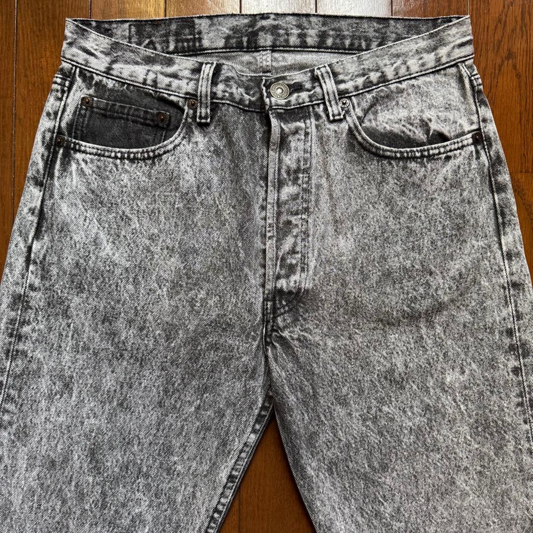 希少【80s】Levi's 501 USA製 ブラックケミカルウォッシュ W32
