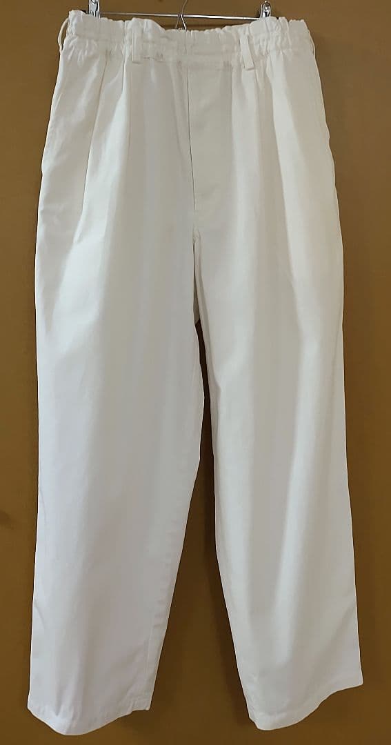 【美品】コムデギャルソン オムプリュス ホワイト 綿パン 男性Ｓで女性Lサイズ