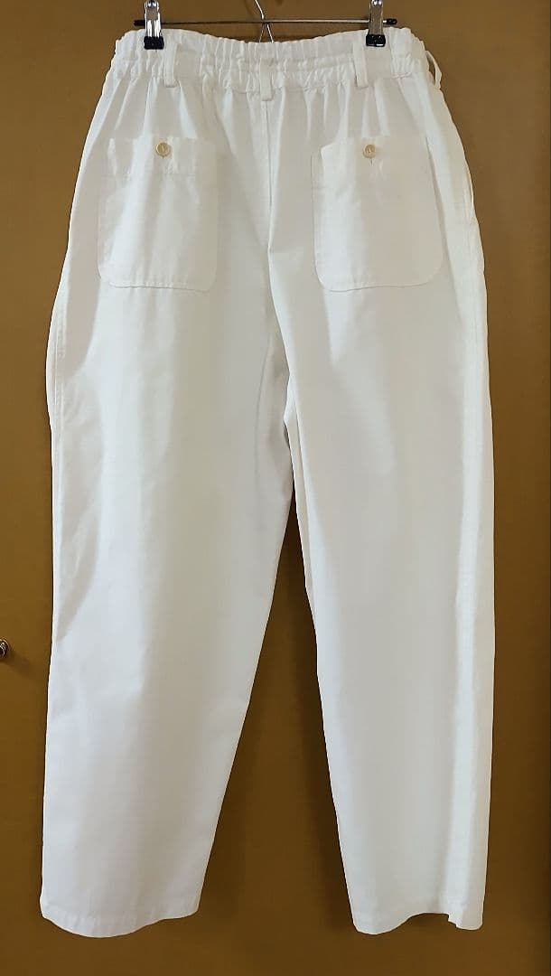 【美品】コムデギャルソン オムプリュス ホワイト 綿パン 男性Ｓで女性Lサイズ