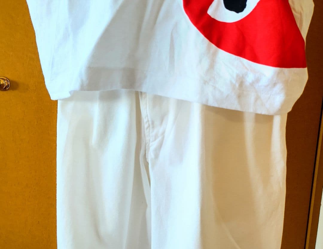 【美品】コムデギャルソン オムプリュス ホワイト 綿パン 男性Ｓで女性Lサイズ