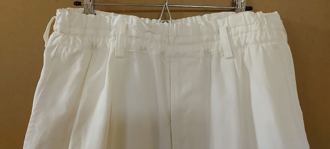 【美品】コムデギャルソン オムプリュス ホワイト 綿パン 男性Ｓで女性Lサイズ