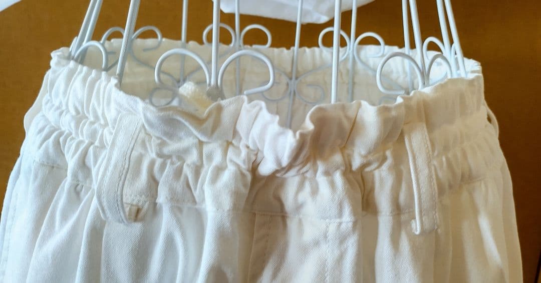 【美品】コムデギャルソン オムプリュス ホワイト 綿パン 男性Ｓで女性Lサイズ