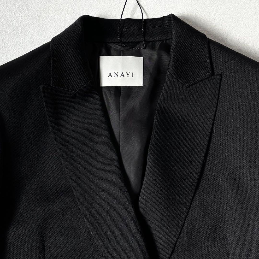 ANAYI アナイ ダブルジャケット 38 ブラック テーラードジャケット