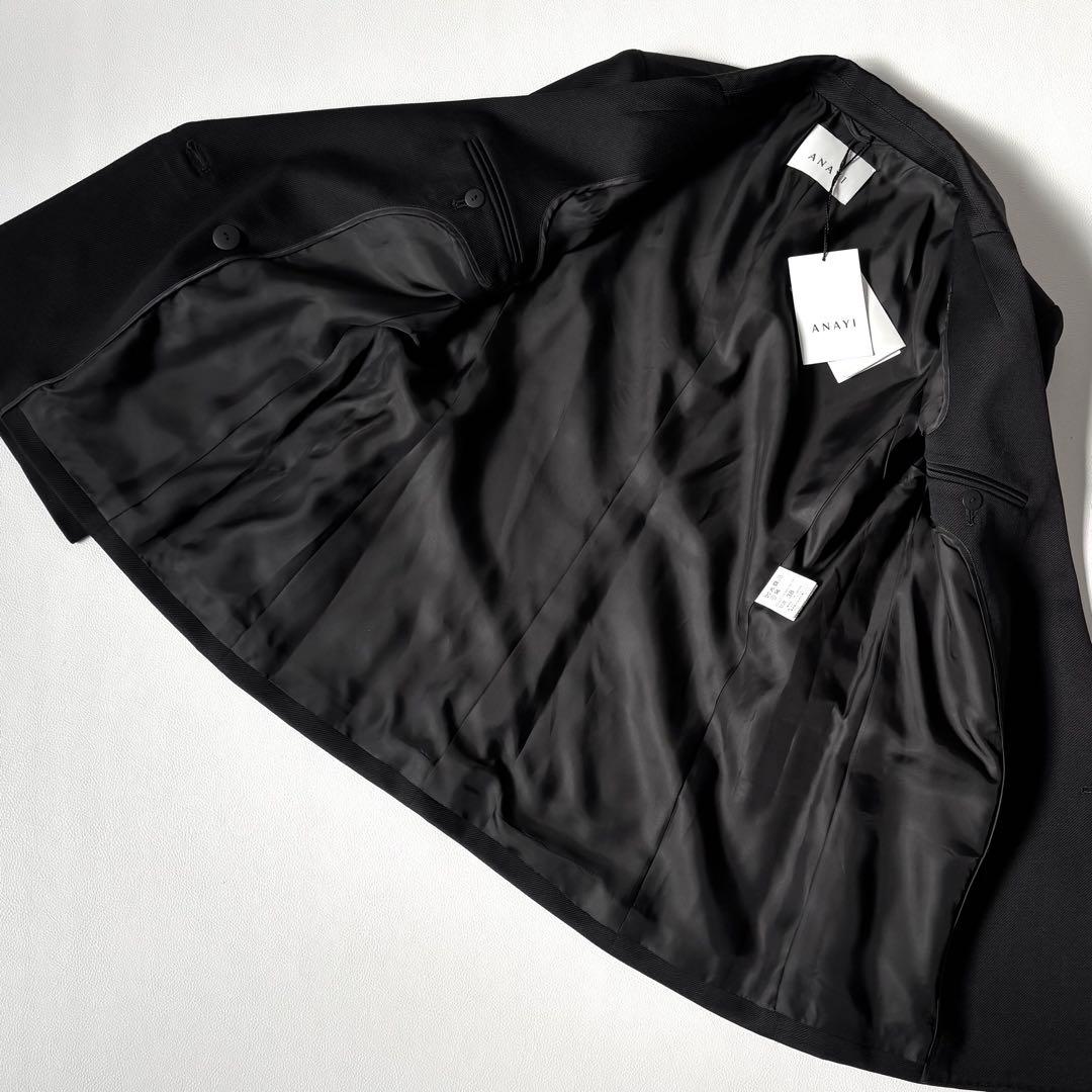 ANAYI アナイ ダブルジャケット 38 ブラック テーラードジャケット