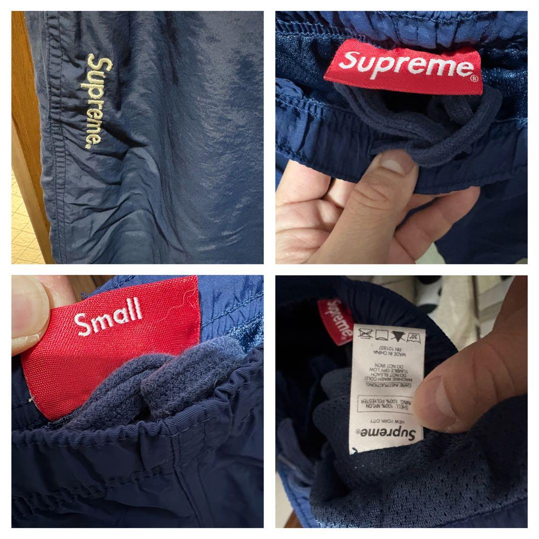 オールド　シュプリーム　トラックパンツ　刺繍ロゴ　ネイビー　S