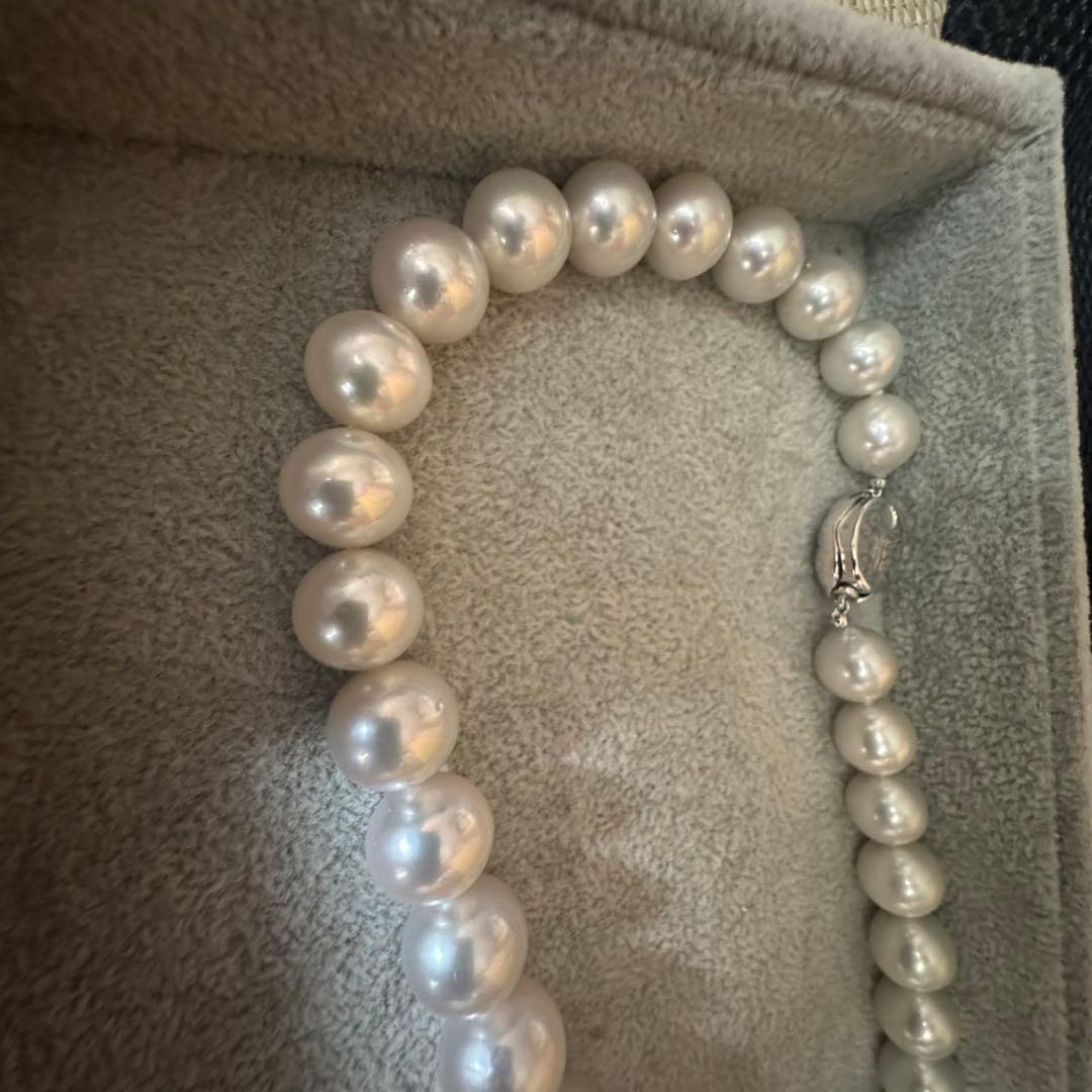 南洋真珠 大珠ネックレス イヤリングセット K14WG