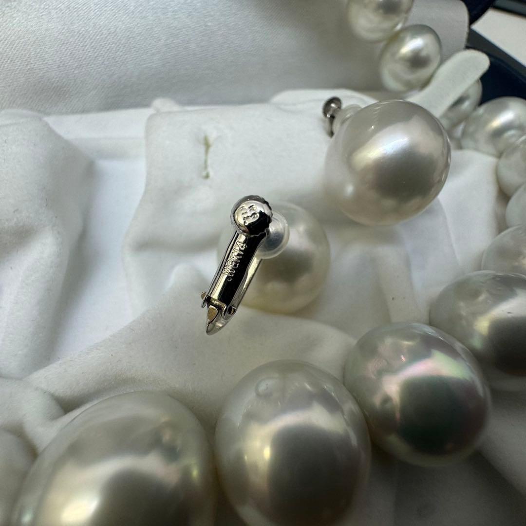 南洋真珠 大珠ネックレス イヤリングセット K14WG