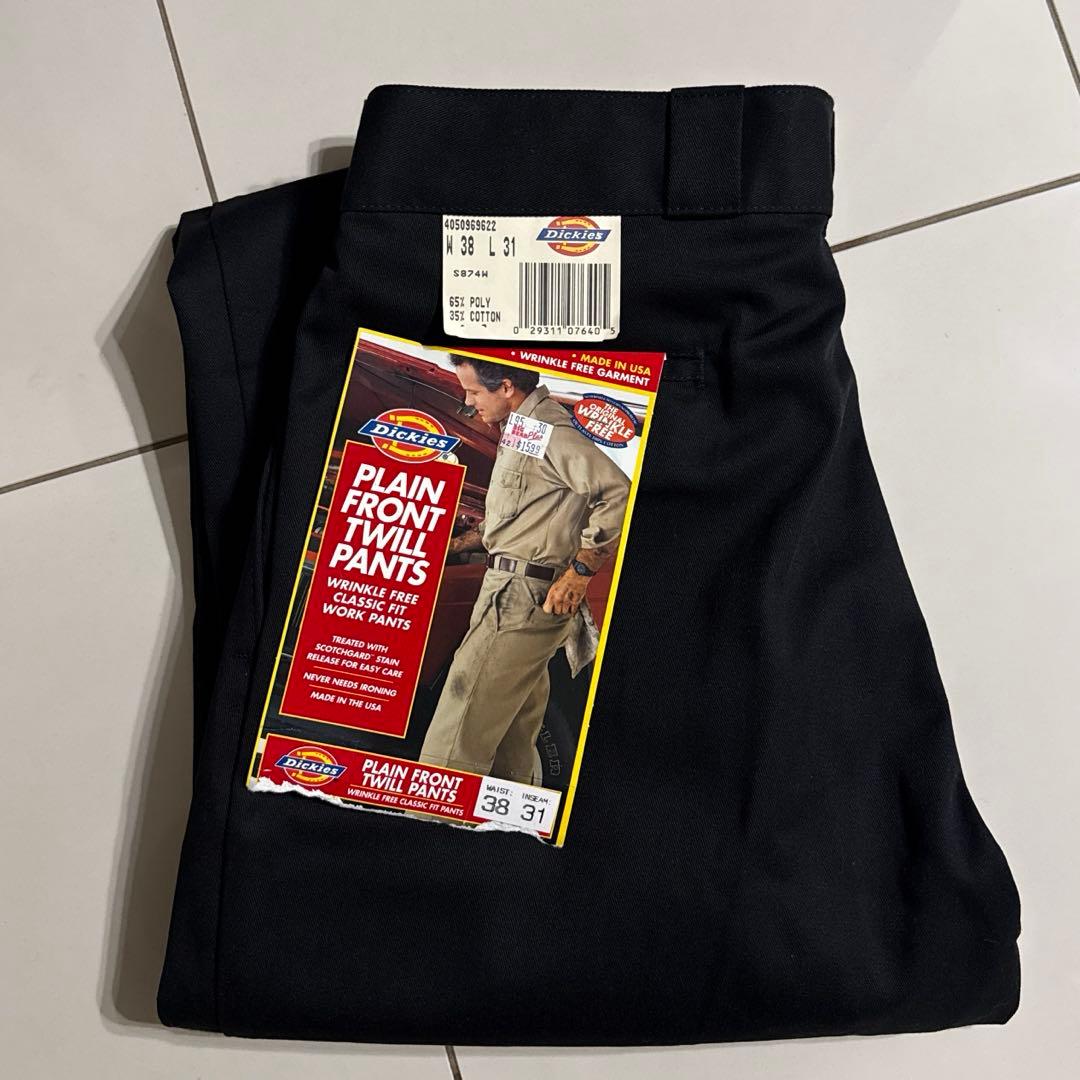 80's〜90's Dickies 874 ブラック USA製 タグ付き W38