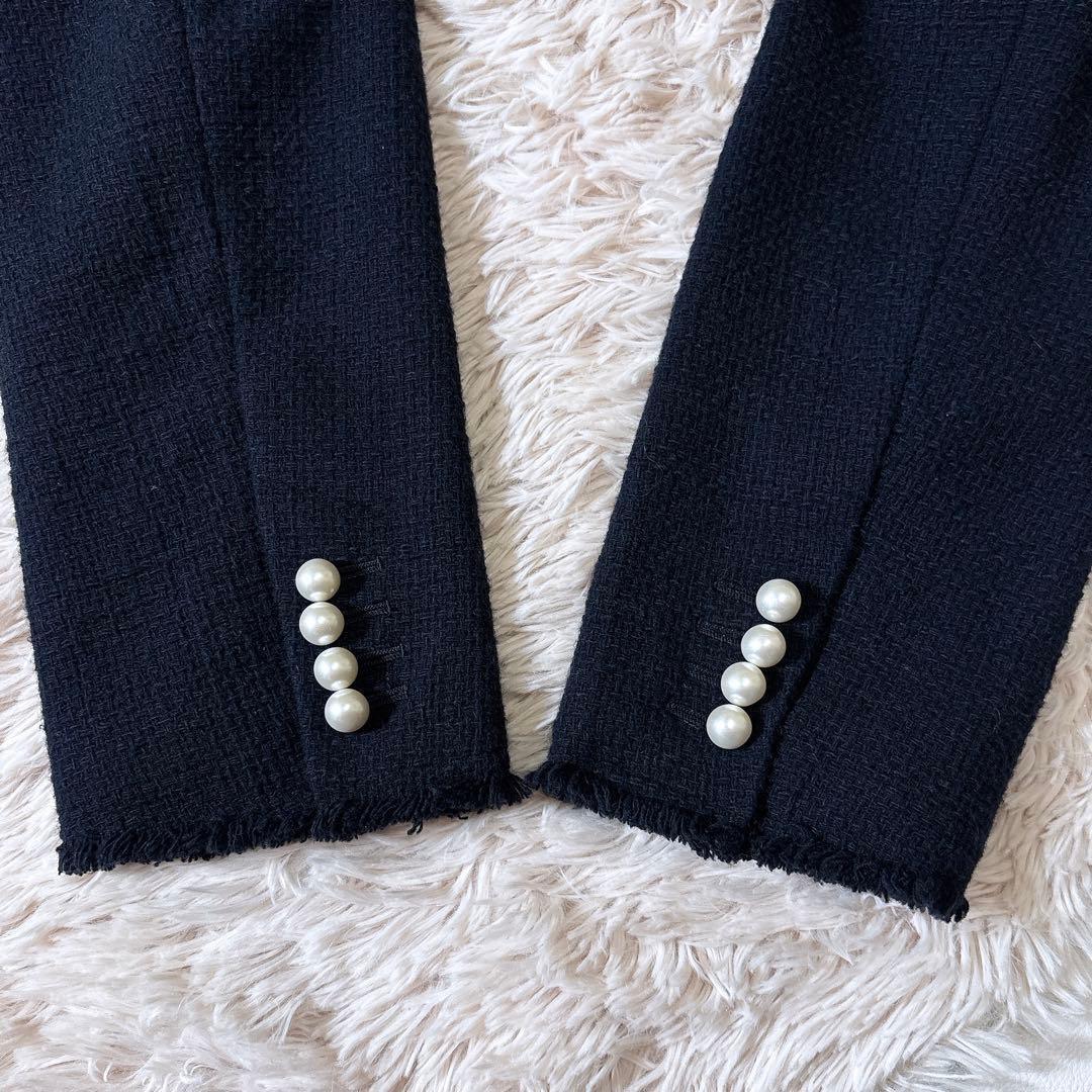 未使用級ꕥスピックアンドスパン 完売 ファンシーツイードダブルブレストジャケット